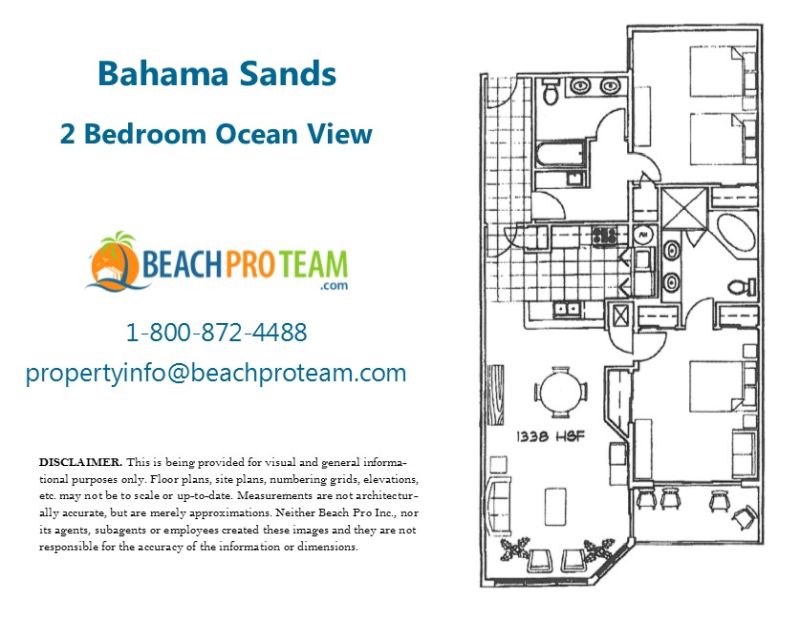 Bahama Sands Floor Plan A - 2 Bedroom Ocean View
